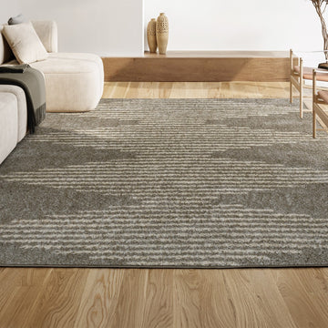 Elm Diamond Stripe Geometric Shag Area Rug